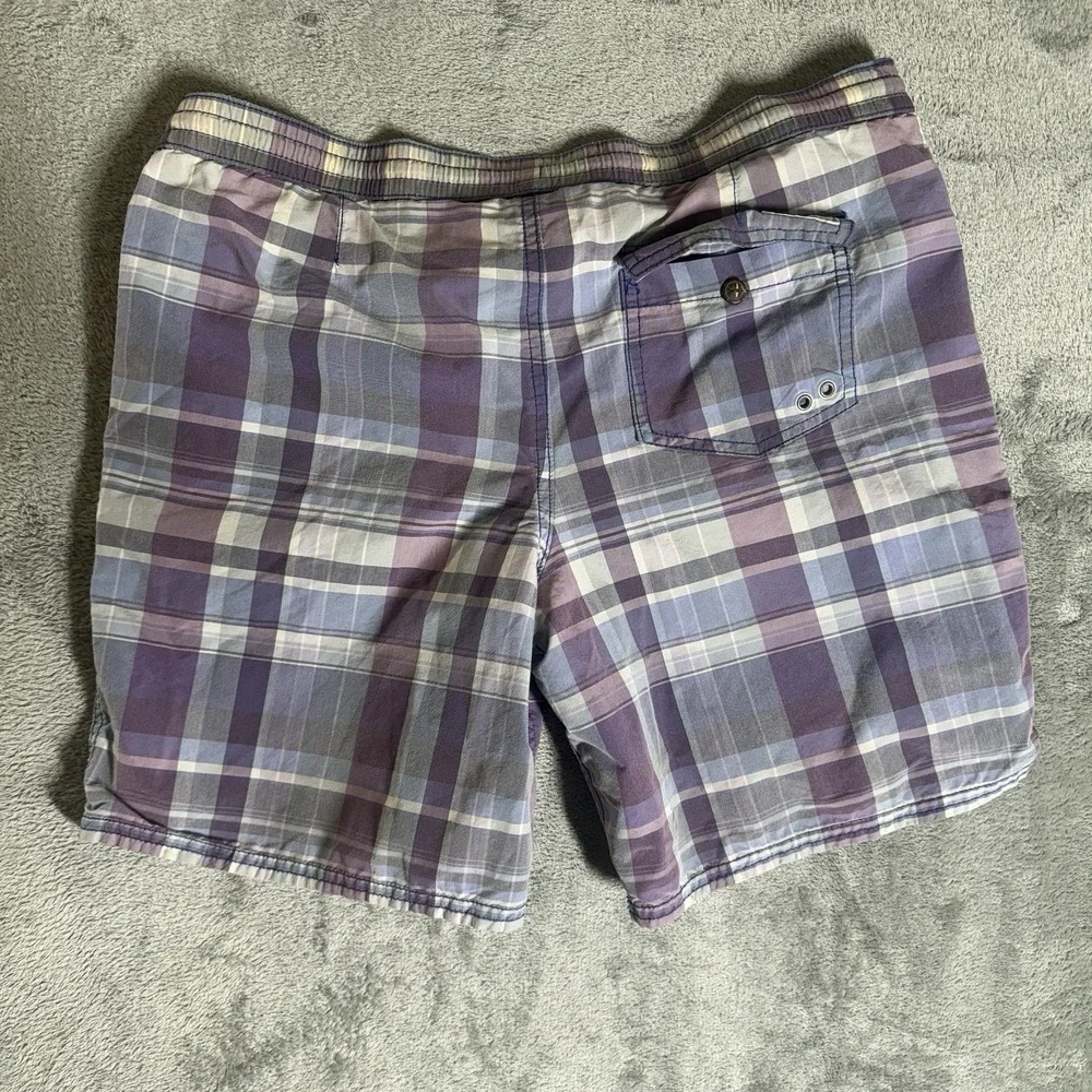 Polo Ralph Lauren‎ Swim Trunks Youth XL Blue Plaid Drawstring Board Shorts Lined
